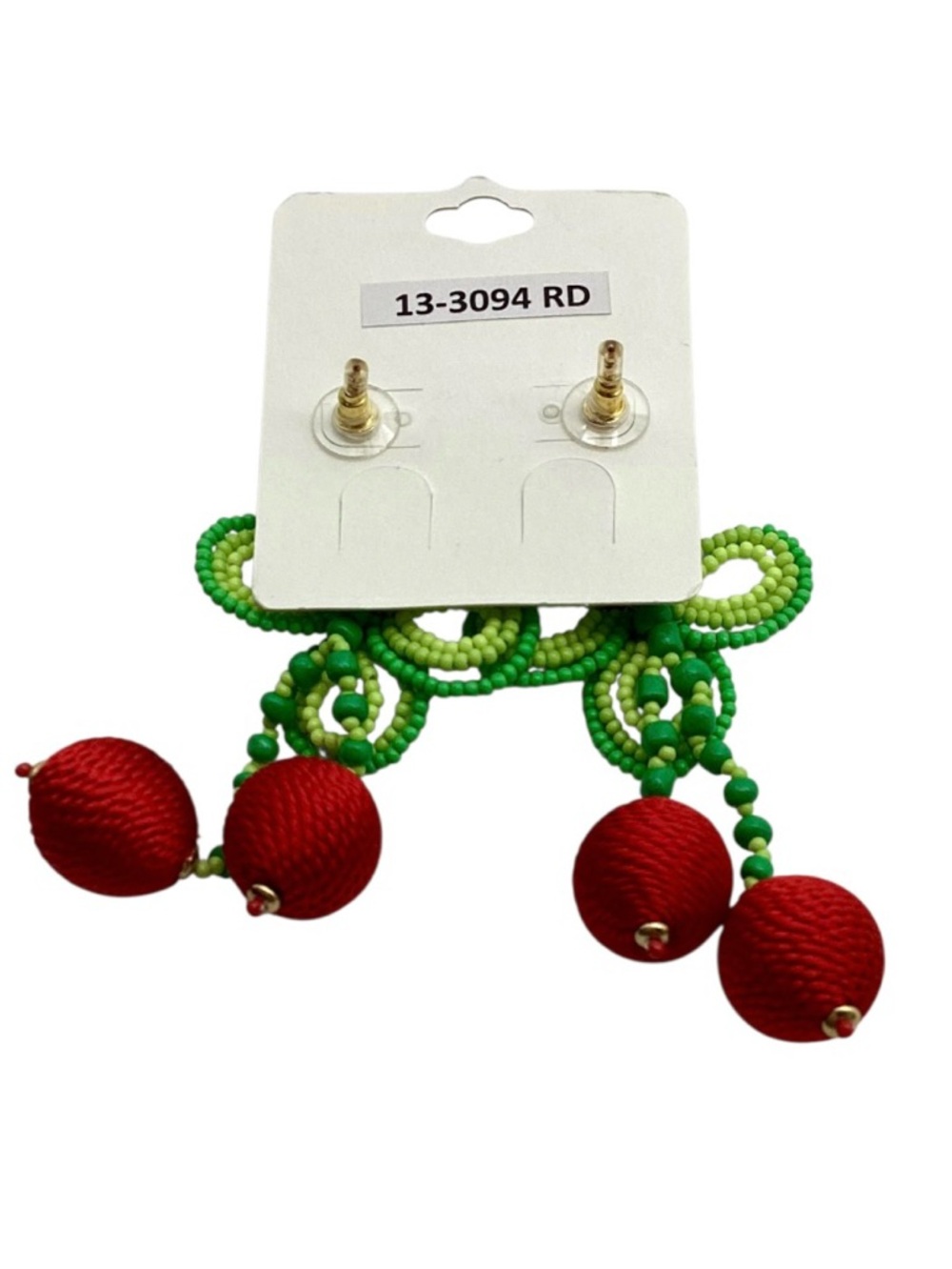 Viola Seed Bead and Woven Cherry Stud Earrings (NWT) - Picture 9 of 9